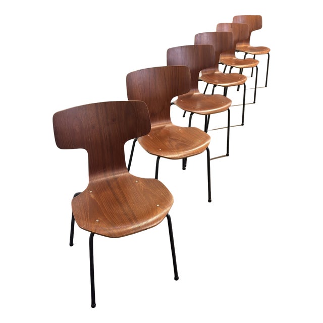 Vintage Model 3103 Dining Chairs by Arne Jacobsen for Fritz Hansen, 1960s, Set of 6 For Sale