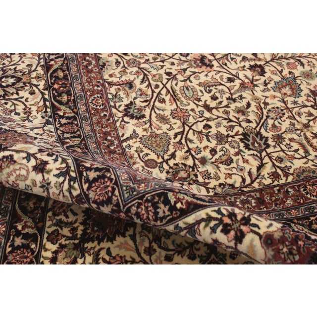 Shabby Chic Ivory Fine Handmade Rug 9.2x12 For Sale In New York - Image 6 of 9