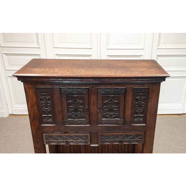 18th Century French Colonial Oak Cabinet with Gothic Elements For Sale - Image 4 of 12