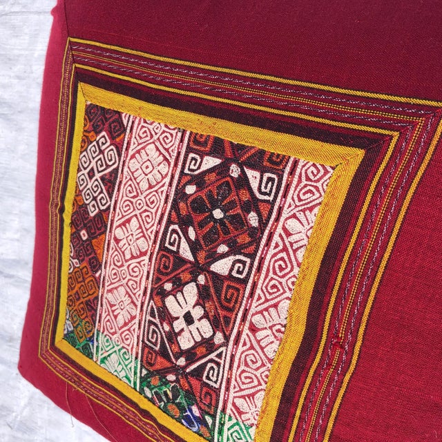 2000 - 2009 Contemporary Bohemian Embroidered Decorative Throw Pillow For Sale - Image 5 of 6