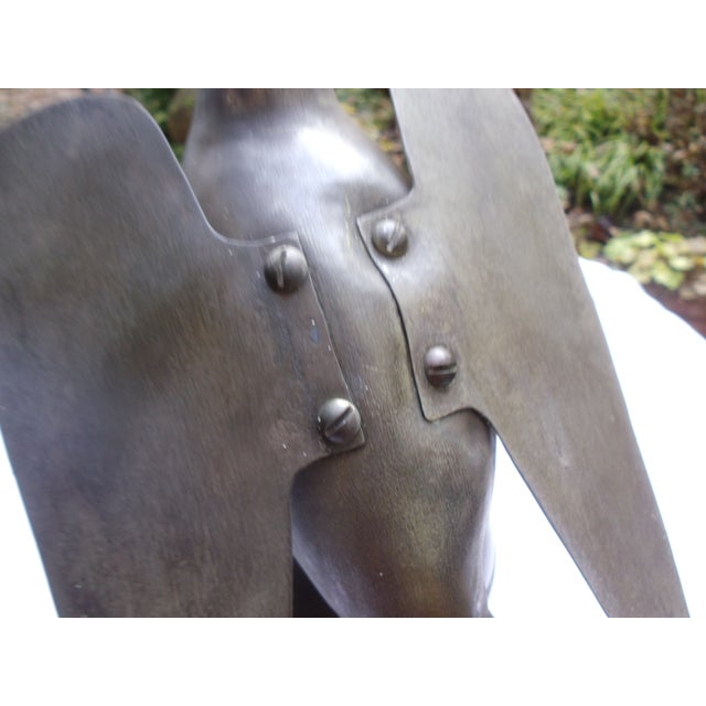 Wood Antique Bird Sculpture in Wood and Metal For Sale - Image 7 of 16
