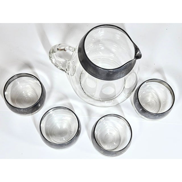 Mid 20th Century Dorothy Thorpe Silver Band Cocktail Set- Set of Five For Sale - Image 5 of 10