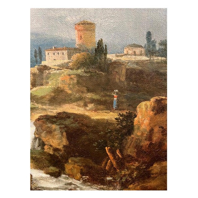Francesco Zuccarelli, Landscape with River and Waterfall, Oil on Canvas, 18th Century, Framed For Sale - Image 10 of 13