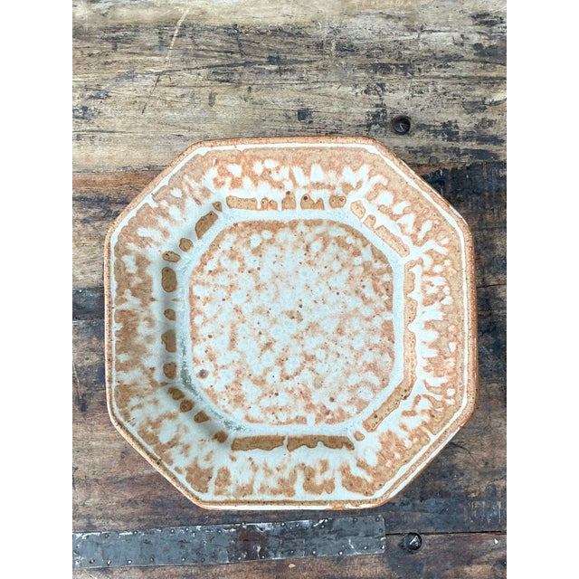 Terra Cotta Vintage Original Studio Pottery Salad Plated - Set of 6 For Sale - Image 8 of 12