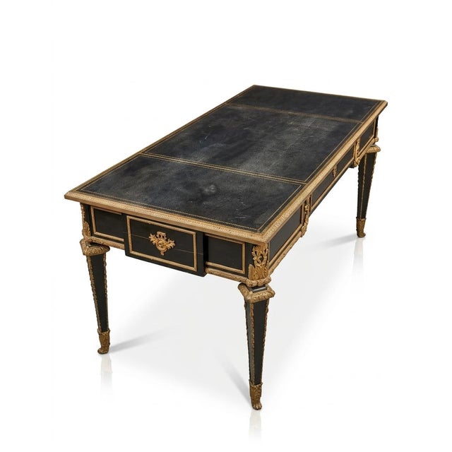 Late 19th Century Late 19th Century French Louis XVI Style Leather Top Writng Table For Sale - Image 5 of 5