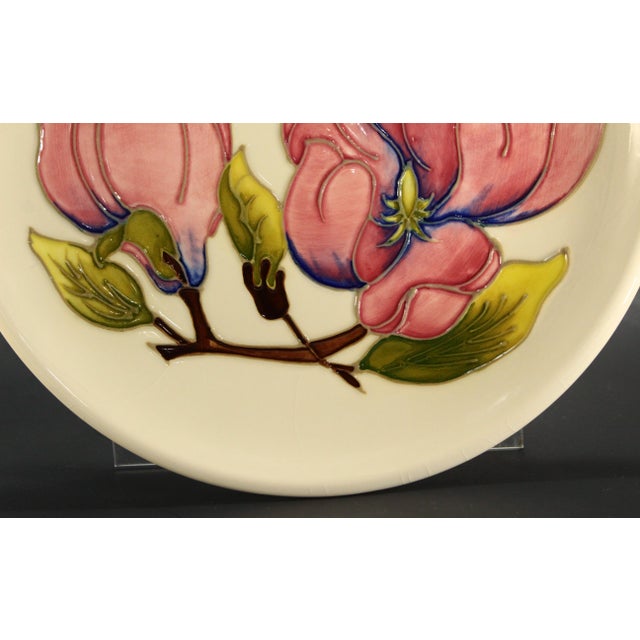 Contemporary Moorcroft Flambe Pottery Plate With Magnolia Blooms, England 10.5" For Sale - Image 3 of 14