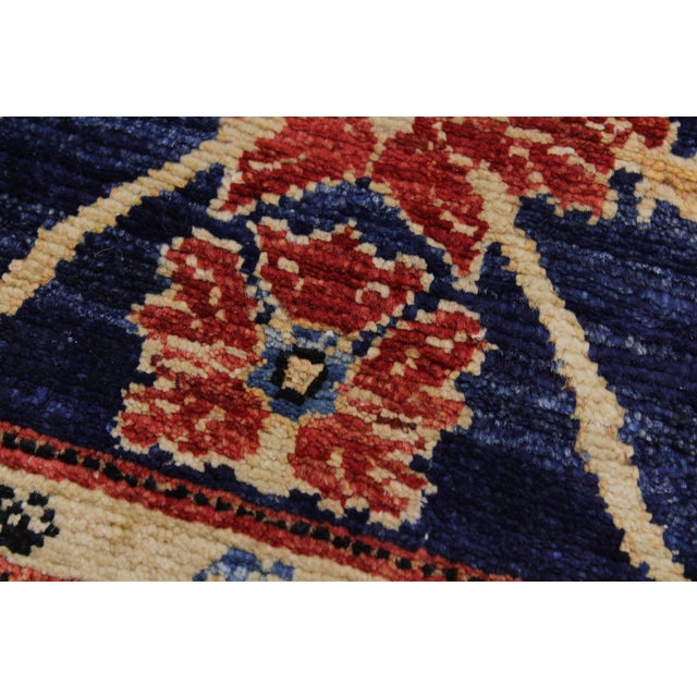 Textile Shabby Chic 1990's Ziegler Blue/Rust Wool Runner Rug- 2'9'' X 12'8'' For Sale - Image 7 of 10