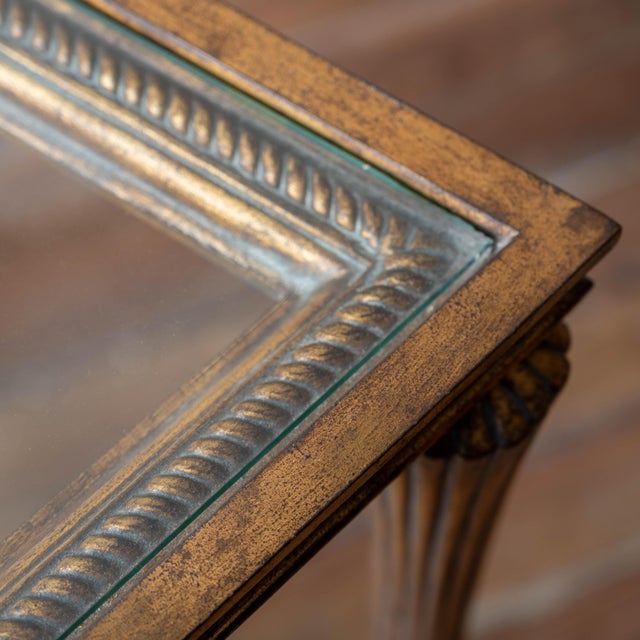Copper French Art Deco Gilt Console Table, c.1970s For Sale - Image 8 of 11