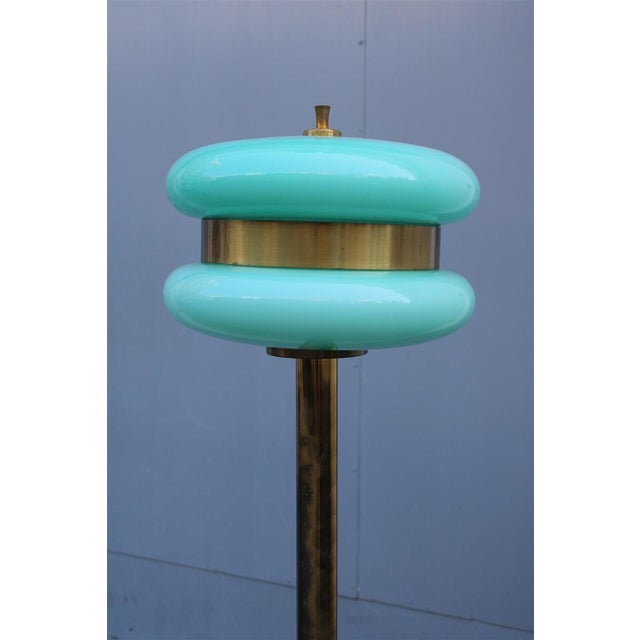 Floor Lamp in Brass and Green Glass from F. Fabbian, 1970s For Sale - Image 4 of 12