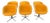 Lafonda Armchairs in Orange Fabric with Chrome Legs by Charles and Ray Eames for Vitra, 1970s, Set of 6 For Sale