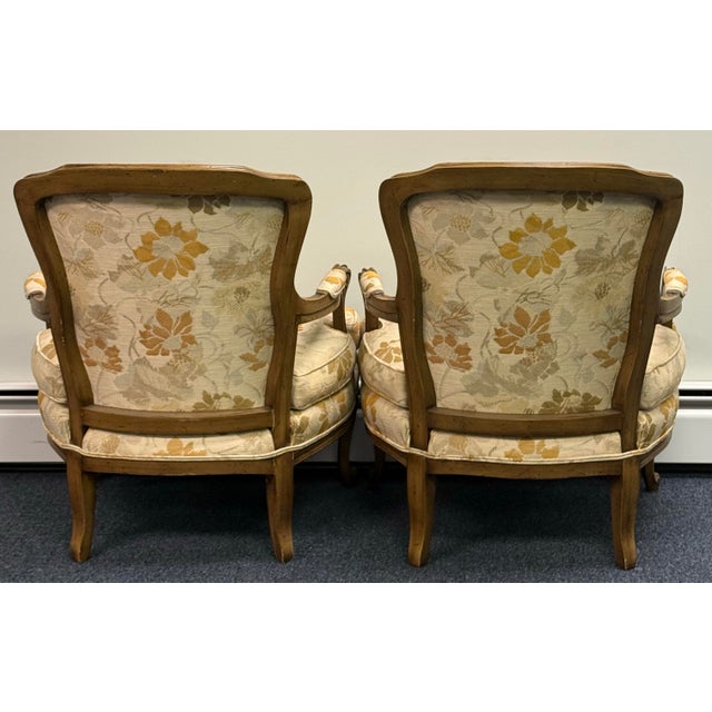 Wood Late 20th Century French Bergere Chairs - A Pair For Sale - Image 7 of 9