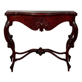 Italian Rococo Style Carved Console Table, Early 20th Century For Sale