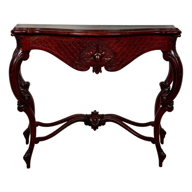 Italian Rococo Style Carved Console Table, Early 20th Century For Sale