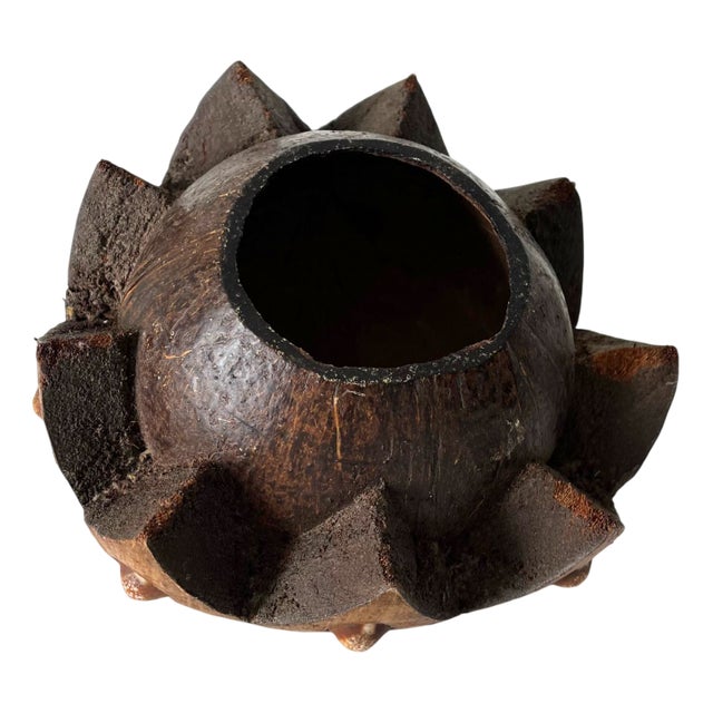 Sculptural Carved Coconut Bowl, 1890s For Sale