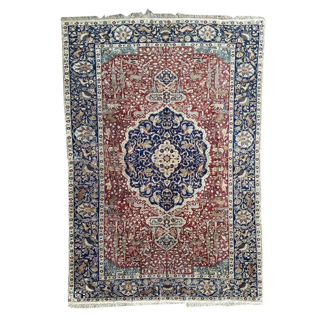 Antique Turkish Silk Kayseri Rug For Sale