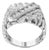 .925 Sterling Silver 1/3 Diamond 6 Stone Rectangle Nugget Gents Ring - Size 9 For Sale