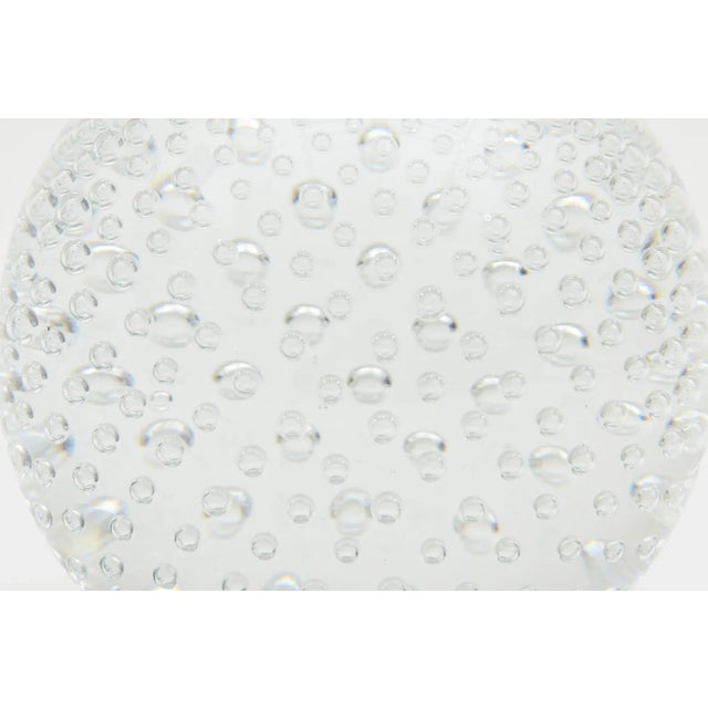 Vintage Large Bullecante Bubble Infinity Clear Glass Balls or Bookends Pair Of For Sale In Miami - Image 6 of 11