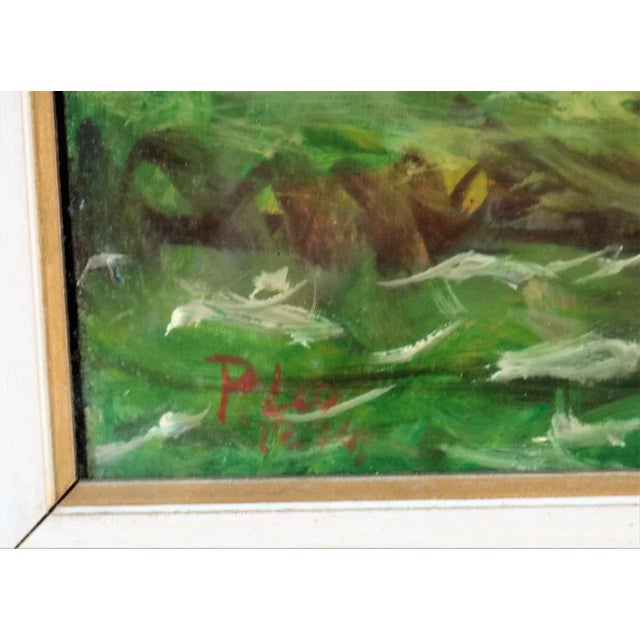 Piero Leo, Mountain Landscape, 1974, Oil on Faesitis For Sale - Image 6 of 13