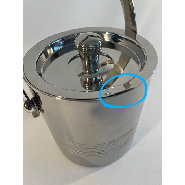 Vintage Stainless Steel Ice Bucket With Handle and Lid For Sale - Image 11 of 12