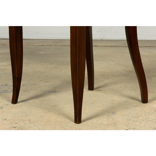 Set of 8 French Art Deco Walnut Dining Chairs in Sprout Green, 1930s For Sale - Image 13 of 18
