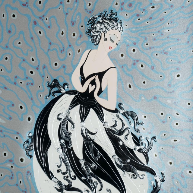 1980s Erte "Tuxedo" Hand Signed & Numbered Limited Edition 177/300 Framed & Matted Serigraph For Sale - Image 5 of 11