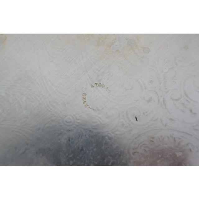 Vintage Round Scalloped Silverplate Serving Platters Bar Vanity Trays 10" to 16" - 7pcs For Sale - Image 13 of 17