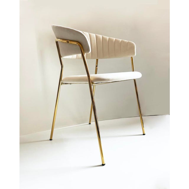 White Italian White Velvet Chair For Sale - Image 8 of 10