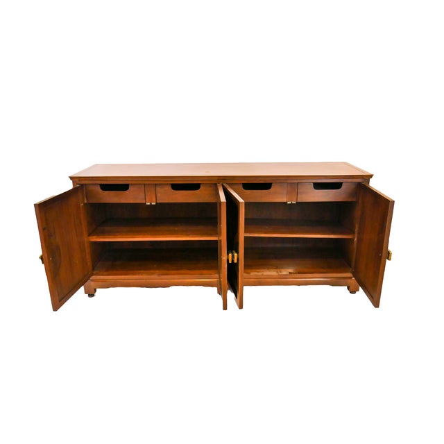 1970s 1970s Widdicomb Mid-Century Burl Panel Sideboard For Sale - Image 5 of 12