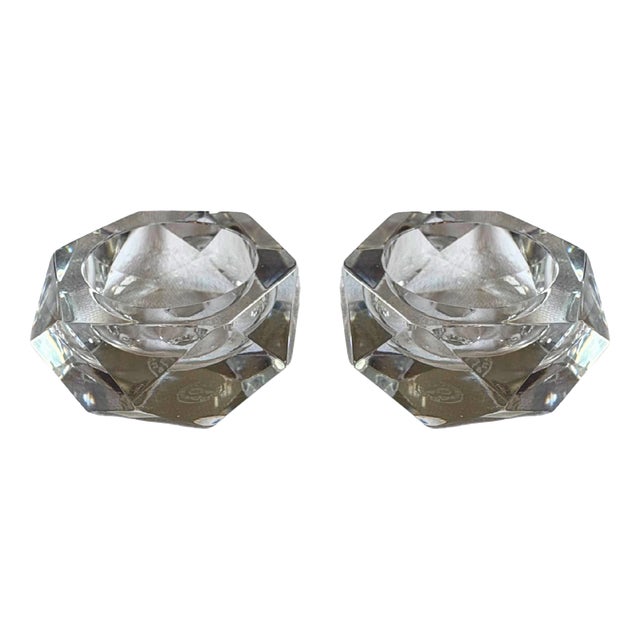Cut Crystal Salt Cellars from Baccarat, France, 1950, Set of 2 For Sale