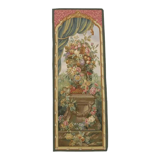 Vintage Tapestry Depicting a Royal Vase For Sale