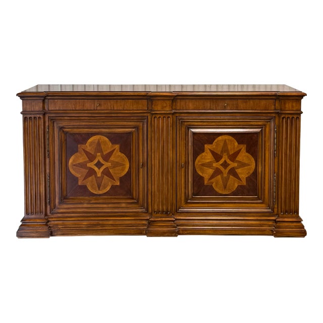 Ethan Allen Marquetry Lombard Inlaid Tuscan Sideboard For Sale