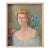 French Vintage Portrait Painting of a Lady with Iris Signed Guy Combrisson For Sale