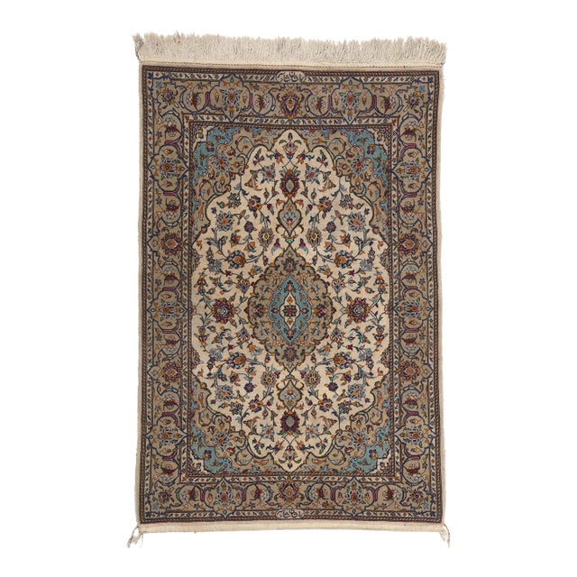 Vintage Persian Shadsar Kashan Rug - 03'11 X 05'09 For Sale