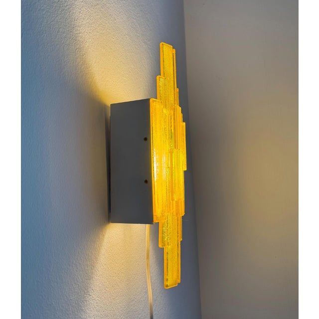 Metal Acrylic Wall Lamps by Claus Bolby Cebo Industri, Denmark, 1970s, Set of 2 For Sale - Image 7 of 11