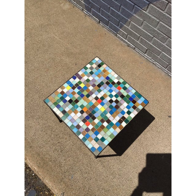 Mid-Century Modern Mosaic Woodard Style Side Table, Circa 1965 For Sale - Image 4 of 9