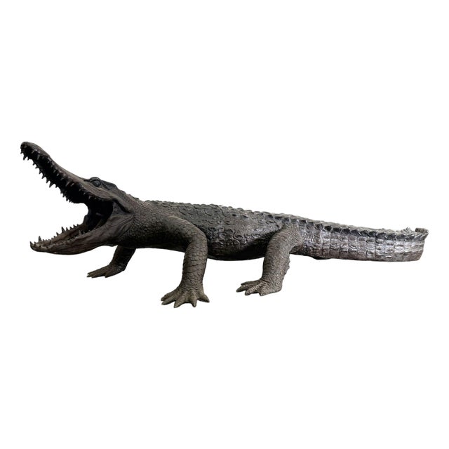 Monumental Bronze Crocodile Fountain Sculpture – 149” L Outdoor Garden For Sale