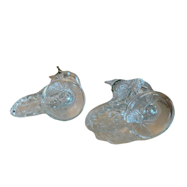 1990s French Glass Rooster Decanters- Set of 2 For Sale - Image 4 of 9