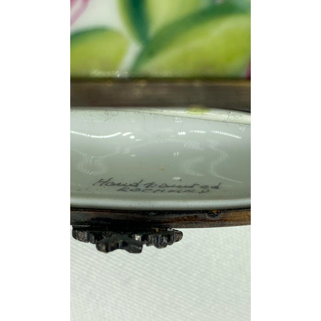 Late 20th Century Limoges France Rochard Hand Painted Heart Shaped Hinged Box For Sale - Image 5 of 9