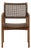 Mocha Faux Wicker & Teak Outdoor Dining Chair For Sale