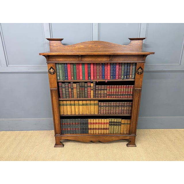 Arts & Crafts Open Bookcase in Oak, 1900 For Sale - Image 15 of 15