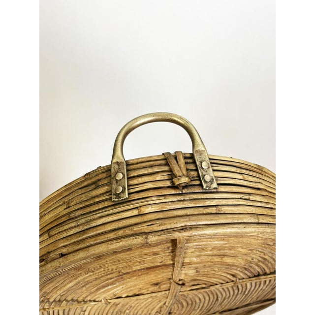 Rush and Brass Tray, France, 1960 For Sale - Image 9 of 11
