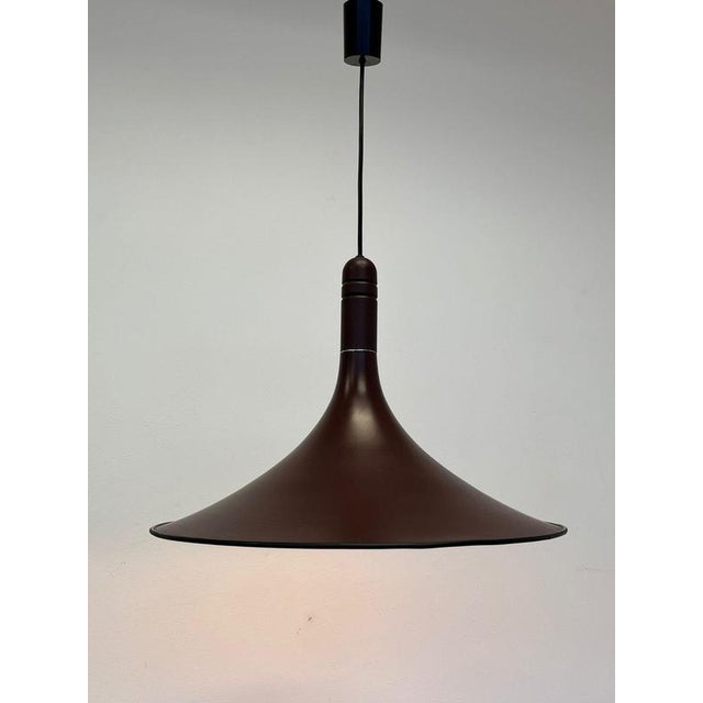 Large Mid-Century Brown Pendant, Denmark, 1970s For Sale - Image 6 of 12