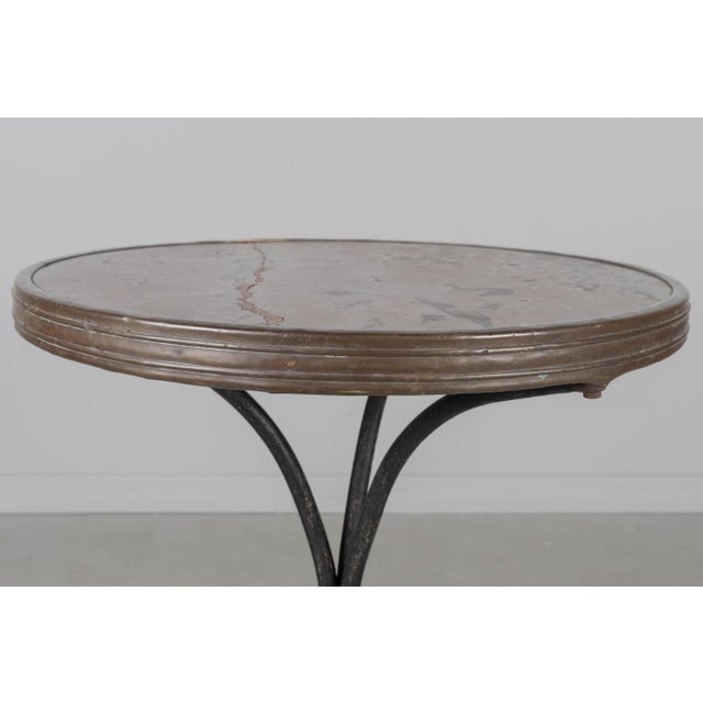 19th Century French Cast Iron Marble Top Bistro Table For Sale - Image 11 of 11