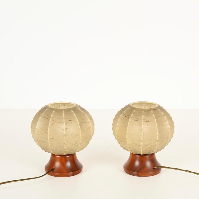 Beige Dentate Cocoon Table Lamps by Castiglioni, 1960s, Set of 2 For Sale - Image 9 of 14