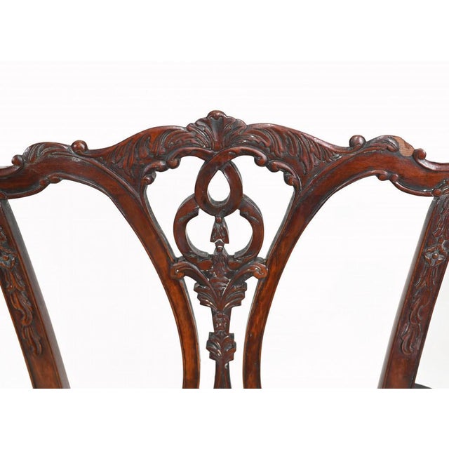 Chippendale Style Double Seat Bench in Mahogany For Sale - Image 6 of 11