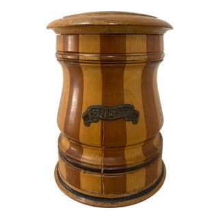 19th Century American Treenware Sugar Canister With Lid For Sale