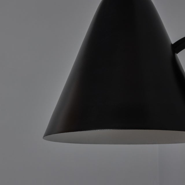 Mid-Century Modern 'ZuZu' Black Painted Brass Wall Sconce in the Style of Jacques Biny For Sale - Image 10 of 18