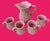 Pink Vintage Pink Cabbage Ware Pitcher Set in the Style of Dodie Thayer - 5 Pieces For Sale - Image 8 of 11