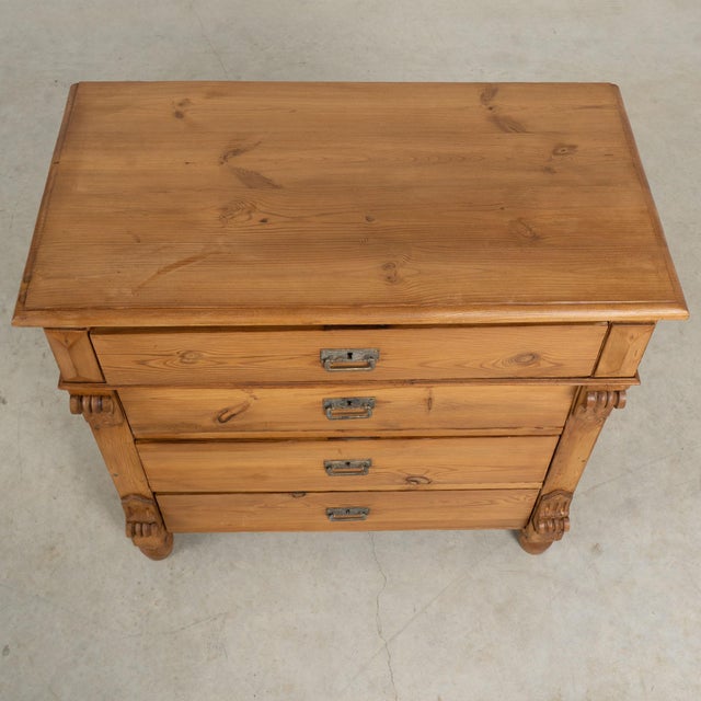 18th Century Danish Pine Chest of Four Drawers For Sale - Image 4 of 15