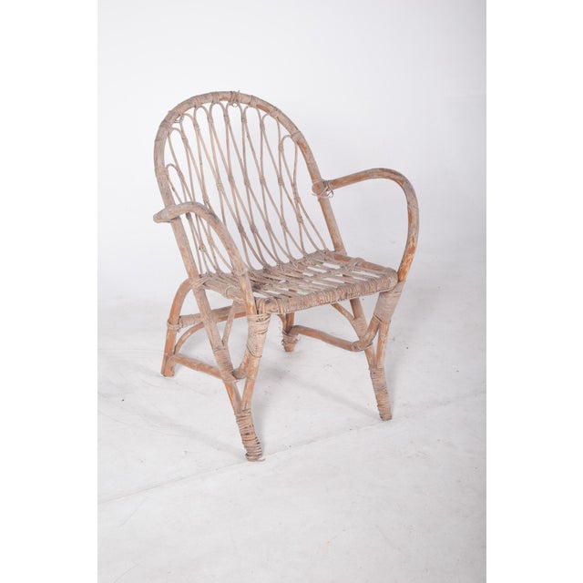 Vitage Wicker Armchair by Unknown for Unknown, 1950 For Sale - Image 12 of 13